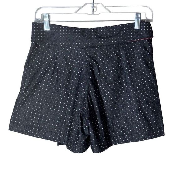 Betabrand Polka Dot Denim Skort Skirt Over Shorts in Black & Red Cotton Blend XS - Picture 2 of 14